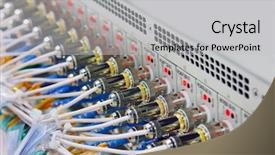  Presentation with cables - Colorful PPT theme enhanced with fiber cables connected to serve backdrop and a  colored foreground