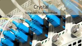  Presentation with cables - Presentation enhanced with fiber cables connected to serve background and a  colored foreground