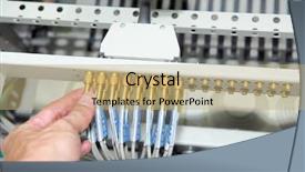  Presentation with servers - PPT layouts enhanced with fiber cables connected to serve background and a  colored foreground