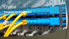  Presentation with datacenter - Slides enhanced with fiber cables connected to serve background and a  colored foreground