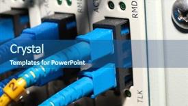  Presentation with datacenter - Audience pleasing PPT theme consisting of fiber cables connected to serve backdrop and a  colored foreground