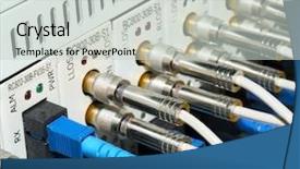  Presentation with datacenter - Slide set featuring fiber cables connected to serve background and a  colored foreground