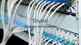  Presentation with cables - Presentation theme having fiber cables connected to serve background and a light blue colored foreground