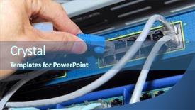  Presentation with servers - Theme consisting of fiber cables connected to serve background and a  colored foreground