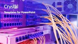  Presentation with cables - Theme enhanced with fiber cables connected to serve background and a  colored foreground