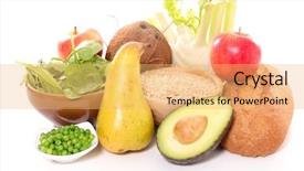  Presentation with kids health food - Slide deck consisting of fiber foods - assorted health food background and a  colored foreground