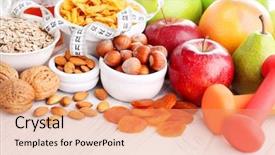  Presentation with diet - PPT theme with fiber foods - cereals and fruit - diet background and a  colored foreground