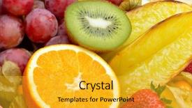  Presentation with mango juice fresh tropical fruit - Cool new PPT layouts with fiber foods - fresh tropical fruits backdrop and a  colored foreground