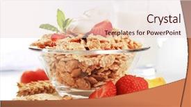  Presentation with fiber foods - PPT theme enhanced with fiber foods - healthy breakfast background and a lemonade colored foreground