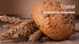  Presentation with bread life - Amazing slide set having fiber foods - loaf of bread and wheat backdrop and a  colored foreground