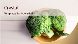  Presentation with fiber foods - Slide set featuring fiber foods - overhead view of broccoli background and a sky blue colored foreground