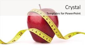  Presentation with fiber foods - Audience pleasing PPT layouts consisting of fiber foods - red apple with yellow measuring backdrop and a  colored foreground