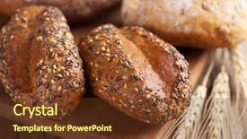  Presentation with healthy - PPT layouts featuring fiber foods - various healthy bread background and a tawny brown colored foreground