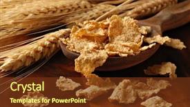  Presentation with spilling - Presentation theme enhanced with fiber foods - wheat cereal spilling from wooden background and a tawny brown colored foreground