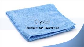  Presentation with fiber - Presentation theme having fiber home - blue folded microfiber cloth isolated background and a light blue colored foreground