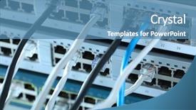  Presentation with ethernet - Beautiful presentation featuring fiber installation - ethernet cables connected to network backdrop and a teal colored foreground