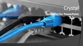  Presentation with ethernet - Colorful PPT layouts enhanced with fiber installation - ethernet cables connected to network backdrop and a  colored foreground