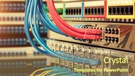  Presentation with cables - PPT theme with fiber installation - network cables installed background and a coral colored foreground