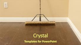  Presentation with floor - PPT layouts having fiber installation - push broom on a newly background and a tawny brown colored foreground