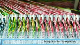  Presentation with electrical cable - Amazing slide set having fiber installation - view of colorful electrical wires backdrop and a light blue colored foreground