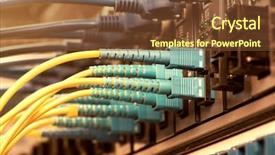  Presentation with server - Audience pleasing slide set consisting of fiber netwok - fiber network server backdrop and a tawny brown colored foreground