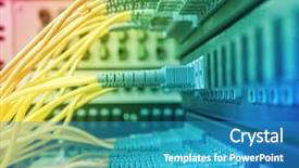  Presentation with server - PPT layouts consisting of fiber network server background and a teal colored foreground