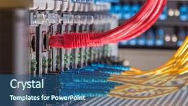  Presentation with fiber - Beautiful PPT layouts featuring fiber network switch with some backdrop and a ocean colored foreground