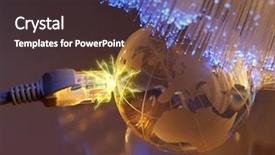  Presentation with fiber optic - PPT theme with fiber optic background more background and a tawny brown colored foreground