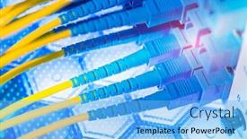  Presentation with optic - Presentation theme consisting of fiber-optic-cable-connect background and a light blue colored foreground