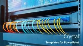  Presentation with optic - PPT theme consisting of fiber-optic-cable-connect background and a ocean colored foreground