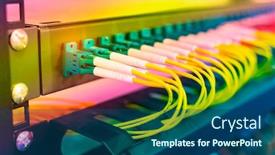  Presentation with optic - Beautiful slides featuring fiber-optic-cable-connect backdrop and a ocean colored foreground