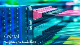  Presentation with distribution - Colorful PPT theme enhanced with fiber-optic-cable-connect backdrop and a ocean colored foreground