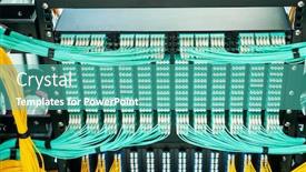  Presentation with distribution - Theme with fiber-optic-cable-connect background and a teal colored foreground