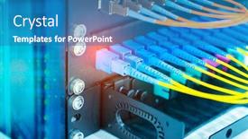  Presentation with fiber optic - Colorful PPT layouts enhanced with fiber-optic-cable-connect backdrop and a teal colored foreground