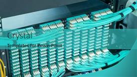  Presentation with optic - Slides having fiber-optic-cable-connect background and a teal colored foreground