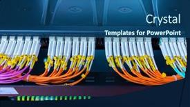  Presentation with distribution - Cool new PPT theme with fiber-optic-cable-connect backdrop and a ocean colored foreground