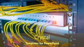  Presentation with optic - Slide set enhanced with fiber-optic-cable-connect background and a tawny brown colored foreground