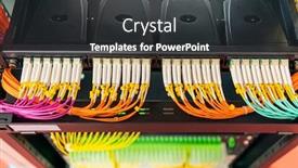  Presentation with fiber optic - Presentation enhanced with fiber-optic-cable-connect background and a dark gray colored foreground