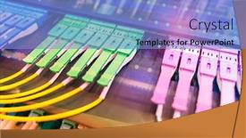  Presentation with fiber optic - Slides having fiber-optic-cable-connect background and a light blue colored foreground