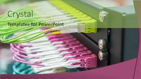  Presentation with fiber optic - Theme consisting of fiber-optic-cable-connect background and a mint green colored foreground