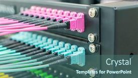  Presentation with fiber optic - Theme featuring fiber-optic-cable-connect background and a ocean colored foreground