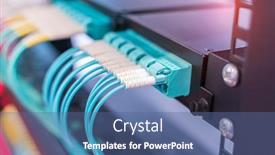  Presentation with fiber optic - Beautiful slide deck featuring fiber-optic-cable-connect backdrop and a ocean colored foreground