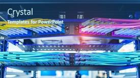  Presentation with optic - Theme with fiber-optic-cable-connect background and a ocean colored foreground