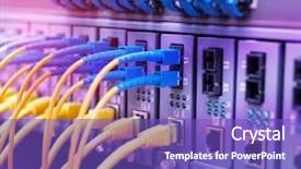  Presentation with optic - Colorful PPT theme enhanced with fiber optic cable connected backdrop and a violet colored foreground