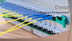  Presentation with distribution - Presentation theme featuring multimodal transport - fiber optic cablel connect background and a light blue colored foreground