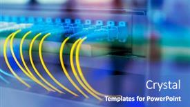  Presentation with optic - Presentation theme featuring multimodal transport - fiber optic cablel connect background and a ocean colored foreground