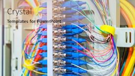  Presentation with fiber optic - Beautiful slide set featuring fiber-optic-cablel-connect backdrop and a coral colored foreground