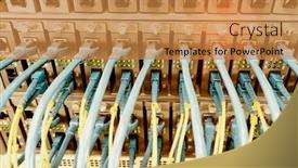  Presentation with ethernet - Beautiful slide deck featuring connected to an optic port backdrop and a gold colored foreground