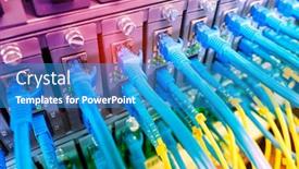  Presentation with fiber optic - Presentation consisting of connected to an optic port background and a teal colored foreground