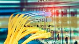  Presentation with optic - Presentation theme consisting of fiber-optic-cables-connected background and a yellow colored foreground